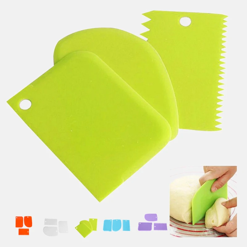 3Pc Baking Pastry Tools Plastic Dough Knife Icing Fondant Scraper Decorating Plain Smooth Jagged Edge Spatulas Cutters Cake Tool
3Pc Baking Pastry Tools Plastic Dough Knife Icing Fondant Scraper Decorating Plain Smooth Jagged Edge Spatulas Cutters Cake Tool