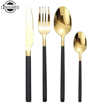 Cutlery Set Forks Knives Spoons 304 Stainless Steel Tableware Mirror Black Gold Silverware Set Gold Spoon Knife Chopstick Set
Cutlery Set Forks Knives Spoons 304 Stainless Steel Tableware Mirror Black Gold Silverware Set Gold Spoon Knife Chopstick Set