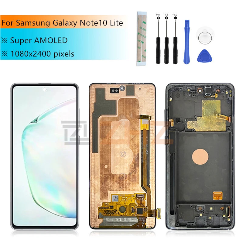 For Samsung Galaxy Note 10 lite Lcd Display Touch Screen Digitizer N770F/DS N770F/DSM with Frame note10 LCD 6.7 | Мобильные телефоны