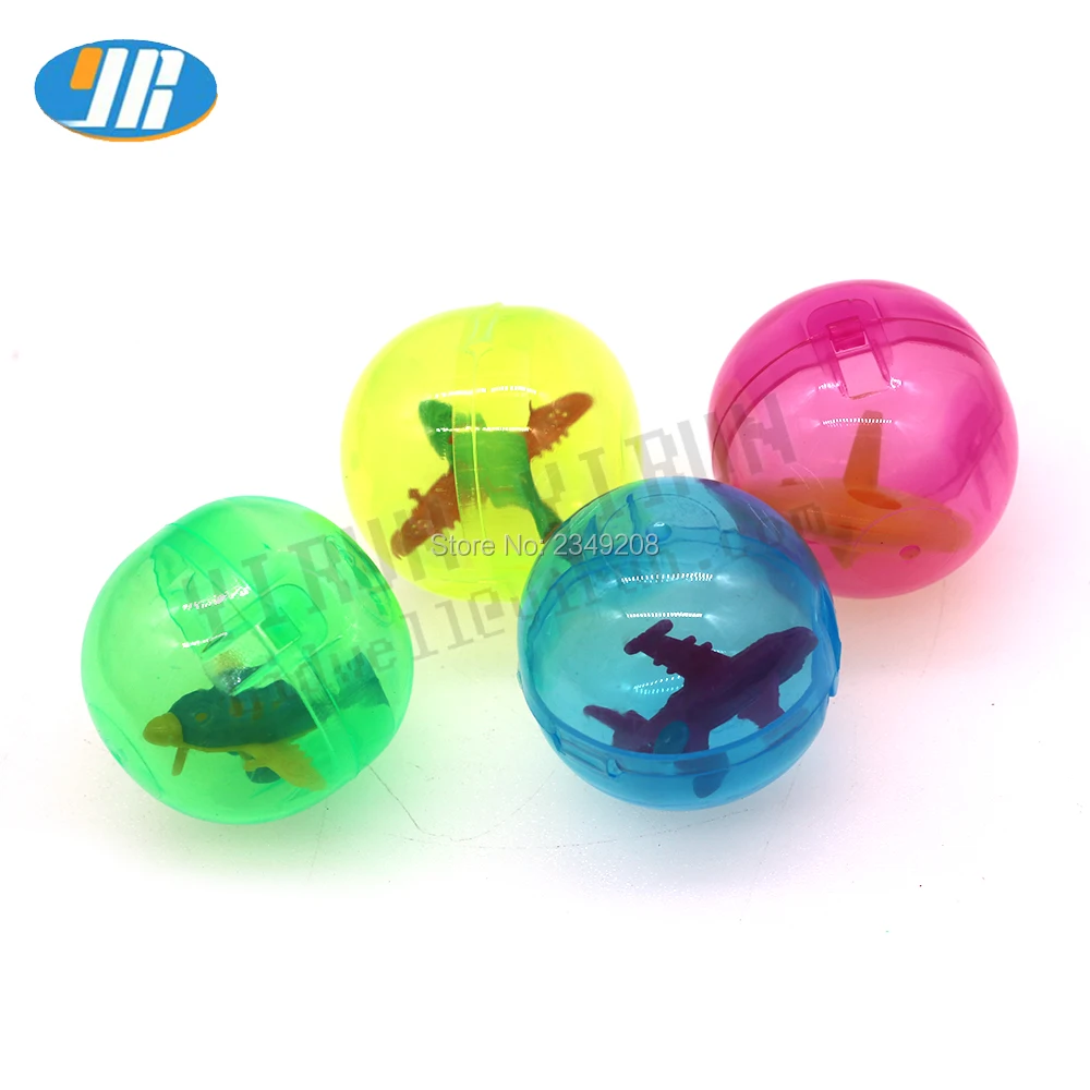 

100pcs 45mm diameter plastic color balls capsules toys with inside mini dolls toys randomly mix for arcade vending machine