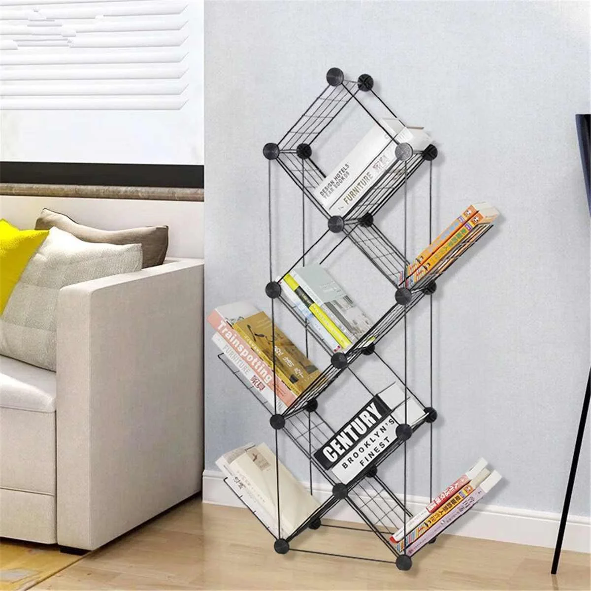 Grid Bookshelf Floor Creative Study Bookcase Tree Shaped Book Rack Multi-grid Storage Cabinet Abrasion Iron Display Book Horder
Grid Bookshelf Floor Creative Study Bookcase Tree Shaped Book Rack Multi-grid Storage Cabinet Abrasion Iron Display Book Horder