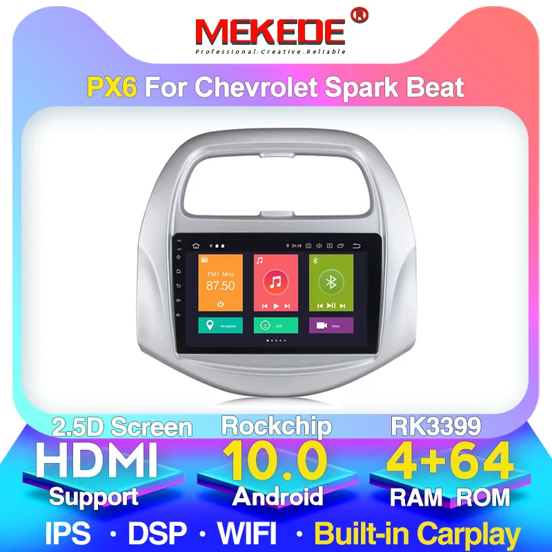 4G RAM 64G ROM LTE Android 10 для CHEVROLET Spark Beat 2018 2019 2020 мультимедийный стерео автомобильный DVD