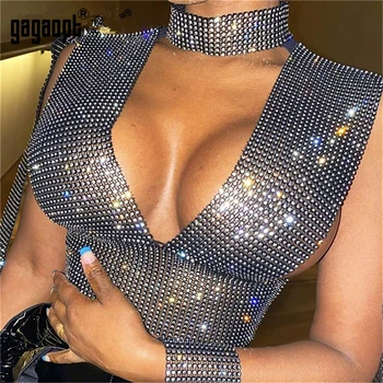 Gagaopt Bling Rhinestone Tank Top Sexy Deep V Neck See Through Patchwork Hollow Out Crop Top Party Night Club Lady Hot Tank Tops
Gagaopt Bling Rhinestone Tank Top Sexy Deep V Neck See Through Patchwork Hollow Out Crop Top Party Night Club Lady Hot Tank Tops