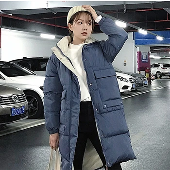 New Women's Solid Down Parkas Hooded Wadded Jacket 2019 Winter Zipper Loose Long Office Lady Thick Coat Casual Clothing B699 
New Women's Solid Down Parkas Hooded Wadded Jacket 2019 Winter Zipper Loose Long Office Lady Thick Coat Casual Clothing B699