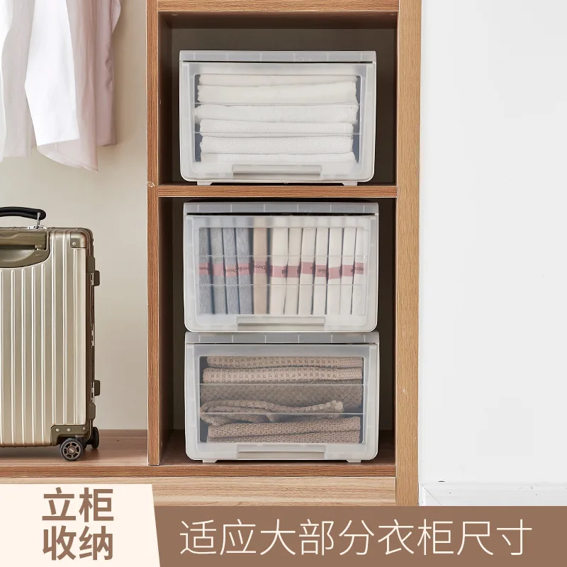 Transparent Thick Underwear Storage Box Plastic-Superimposed Box Household Drawer-type Wardrobe Storage Box
Transparent Thick Underwear Storage Box Plastic-Superimposed Box Household Drawer-type Wardrobe Storage Box