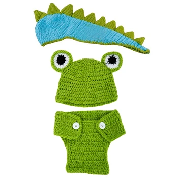 2 Pcs Cute Newborn Baby Costume Photo Photography Prop: 1 Pcs Animal Beanie Set Crochet Cloth Knitted Caps & Hats-Frog and 1 Pcs 
2 Pcs Cute Newborn Baby Costume Photo Photography Prop: 1 Pcs Animal Beanie Set Crochet Cloth Knitted Caps & Hats-Frog and 1 Pcs