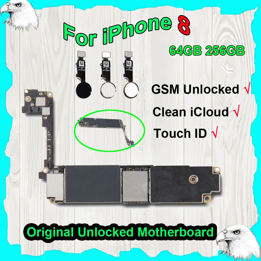 Original Motherboard For iPhone 8 64GB 256GB Mainboard Touch ID Fingerprint Logic Mother Board NO iCloud Unlocked Full-Featured
Original Motherboard For iPhone 8 64GB 256GB Mainboard Touch ID Fingerprint Logic Mother Board NO iCloud Unlocked Full-Featured