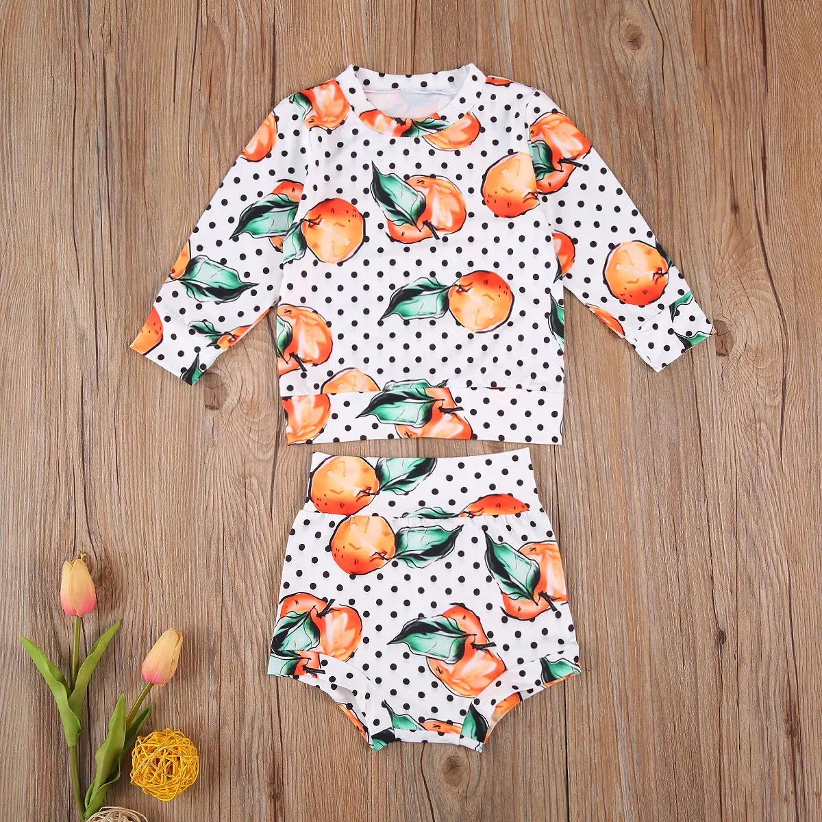 Emmababy Newborn Baby Girl Clothes Round Neck Long Sleeve Cute Oranges Print T-shirt Tops Short Pants 2Pcs Outfits Clothes
Emmababy Newborn Baby Girl Clothes Round Neck Long Sleeve Cute Oranges Print T-shirt Tops Short Pants 2Pcs Outfits Clothes