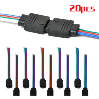 20Pcs Male/Female 4pin Connector Cable For 3528 5050 SMD LED Light Strip Quickly Connect The Power Supply
20Pcs Male/Female 4pin Connector Cable For 3528 5050 SMD LED Light Strip Quickly Connect The Power Supply