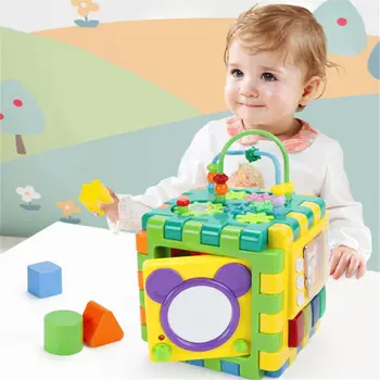 Baby Activity Cube Toddler Toys 6 in 1 Shape Sorter Baby Activity Play Centers F3ME
Baby Activity Cube Toddler Toys 6 in 1 Shape Sorter Baby Activity Play Centers F3ME