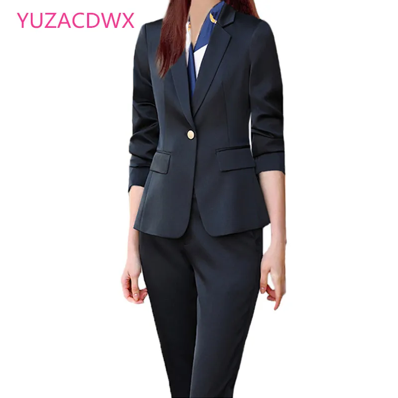 Autumn Formal Women Business Suits with Pants and Jackets Coat OL Styles Professional Office Ladies Blazers Trousers Set Black
Autumn Formal Women Business Suits with Pants and Jackets Coat OL Styles Professional Office Ladies Blazers Trousers Set Black
