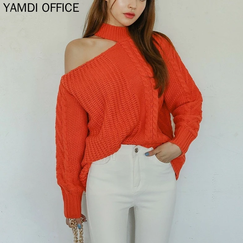 YAMDI 2019 New Runway Women Sweater Casual Korean Kintted Jumper Solid Black Orange Autumn Winter Pullover Sexy Off Shoulder Fem 
YAMDI 2019 New Runway Women Sweater Casual Korean Kintted Jumper Solid Black Orange Autumn Winter Pullover Sexy Off Shoulder Fem