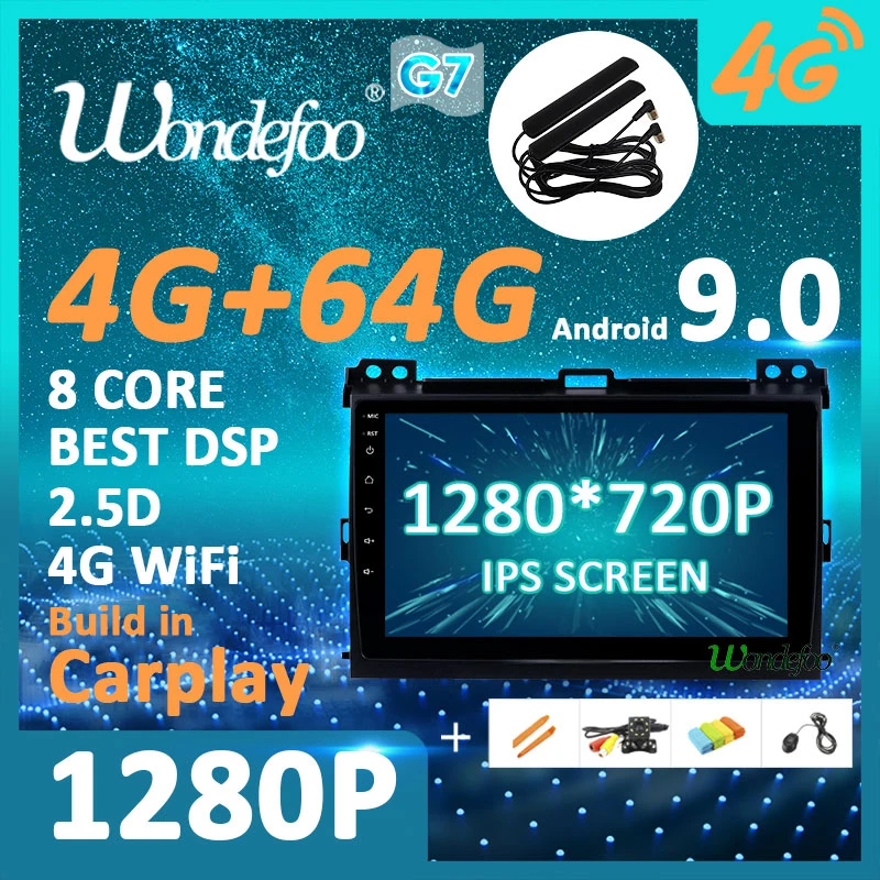Carplay 1280*720P Android 9.0 4G 64G GPS Radio for Toyota LAND CRUISER Prado 120 Lexus GX470 Navigation IPS Screen Stereo No DVD
Carplay 1280*720P Android 9.0 4G 64G GPS Radio for Toyota LAND CRUISER Prado 120 Lexus GX470 Navigation IPS Screen Stereo No DVD
