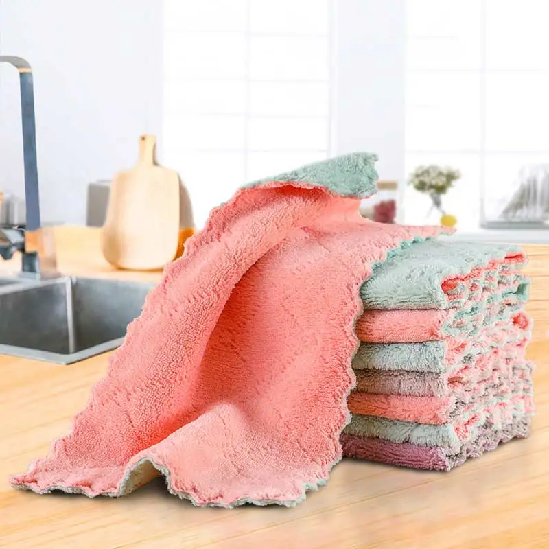 Microfiber Double-layer Absorbent Kitchen Dish Cloth Non-stick Oil Household Cleaning Wiping Towel Tools Anti-grease Cloth 5pcs
Microfiber Double-layer Absorbent Kitchen Dish Cloth Non-stick Oil Household Cleaning Wiping Towel Tools Anti-grease Cloth 5pcs