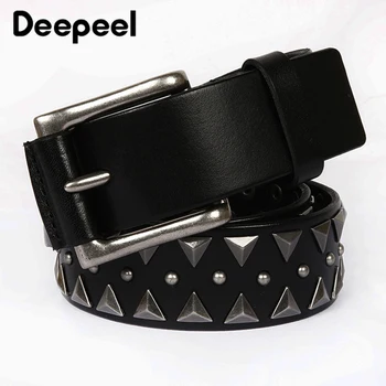Deepeel 1pc 3.8*105-125cm Unisex Punk Triangle Rivets Genual Leather Belt First Layer Cowskin Alloy Pin Buckle Jeans Decor YB386
Deepeel 1pc 3.8*105-125cm Unisex Punk Triangle Rivets Genual Leather Belt First Layer Cowskin Alloy Pin Buckle Jeans Decor YB386