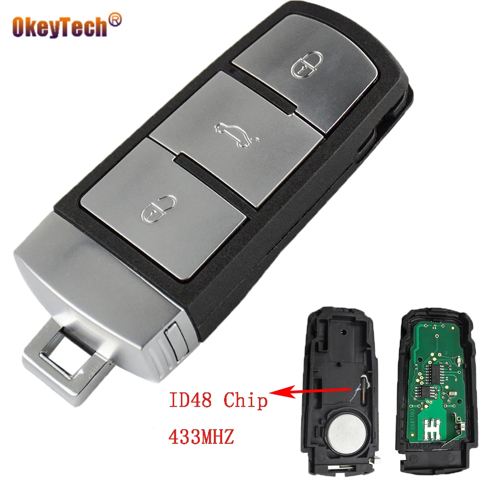 OkeyTech 433MHZ Complete Remote Control Car Key For VW/VolksWagen/Passat B6 3C B7 Magotan CC With ID48 Chip 3C0959752BA 3 Button
OkeyTech 433MHZ Complete Remote Control Car Key For VW/VolksWagen/Passat B6 3C B7 Magotan CC With ID48 Chip 3C0959752BA 3 Button
