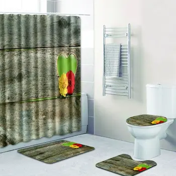 4pc Wood Grain Love Heart Waterproof Shower Curtain Bathroom 180x180 Bath Curtains Closestool Mat Valentine's Day Home Decor 
4pc Wood Grain Love Heart Waterproof Shower Curtain Bathroom 180x180 Bath Curtains Closestool Mat Valentine's Day Home Decor