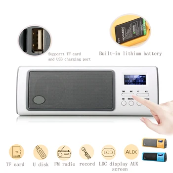 Portable Mini Bluetooth Speakers Stereo Multifunctional Digital LCD With FM Radio Support TF Card Play And Recorder
Portable Mini Bluetooth Speakers Stereo Multifunctional Digital LCD With FM Radio Support TF Card Play And Recorder
