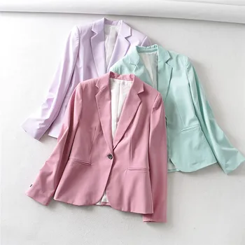 Pink Women Blazer 2020 Formal Blazers Lady Office Work Suit Pockets Jackets Coat Slim Single Button Violet Women Femme Jackets
Pink Women Blazer 2020 Formal Blazers Lady Office Work Suit Pockets Jackets Coat Slim Single Button Violet Women Femme Jackets