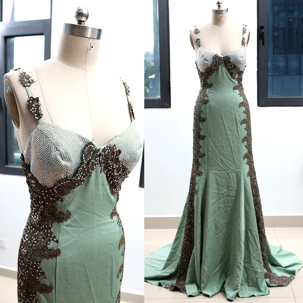 MACloth Turquoise Sheath Strap Floor-Length Long Crystal Satin Prom Dresses Dress L 263925 Clearance
MACloth Turquoise Sheath Strap Floor-Length Long Crystal Satin Prom Dresses Dress L 263925 Clearance