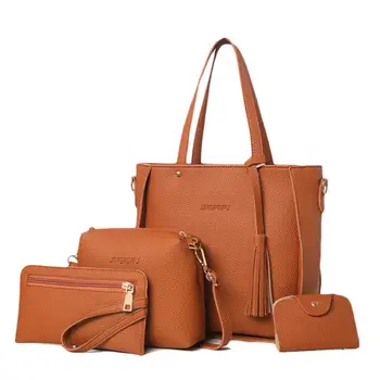 4Pcs Woman Bag Set Female Tassel Handbag Fashion Shoulder Bag Purse Four-Piece Messenger Purse PU Leather Crossbody Bag bolso
4Pcs Woman Bag Set Female Tassel Handbag Fashion Shoulder Bag Purse Four-Piece Messenger Purse PU Leather Crossbody Bag bolso
