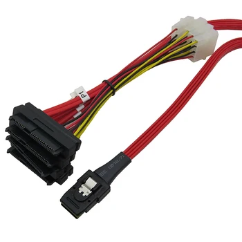 Mini SAS 36P to 4x SFF-8482 Connectors with 4P Power Cable 1M FKU66
Mini SAS 36P to 4x SFF-8482 Connectors with 4P Power Cable 1M FKU66