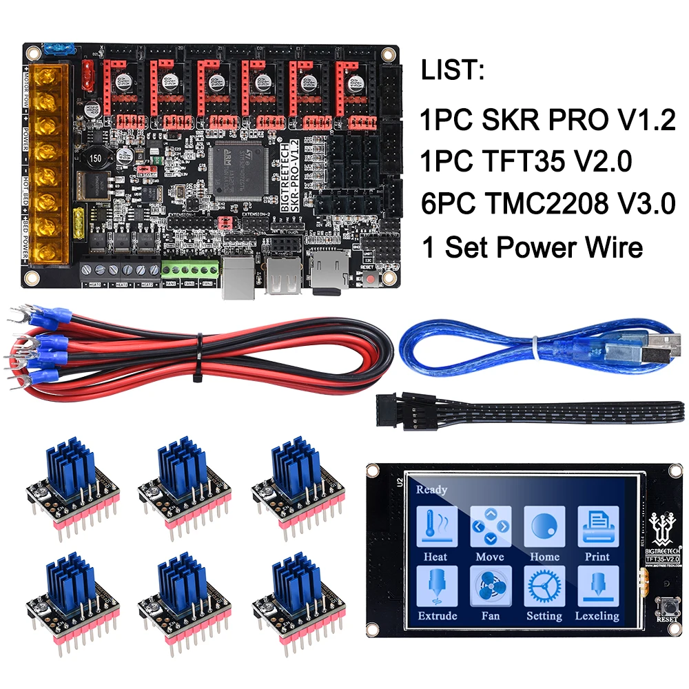 BIGTREETECH SKR PRO V1.2 32Bit Control Board+TFT35 V2.0+TMC2130 SPI TMC2208 TMC2209 Uart 3D Printer Parts skr V1.4 MKS GEN L
BIGTREETECH SKR PRO V1.2 32Bit Control Board+TFT35 V2.0+TMC2130 SPI TMC2208 TMC2209 Uart 3D Printer Parts skr V1.4 MKS GEN L
