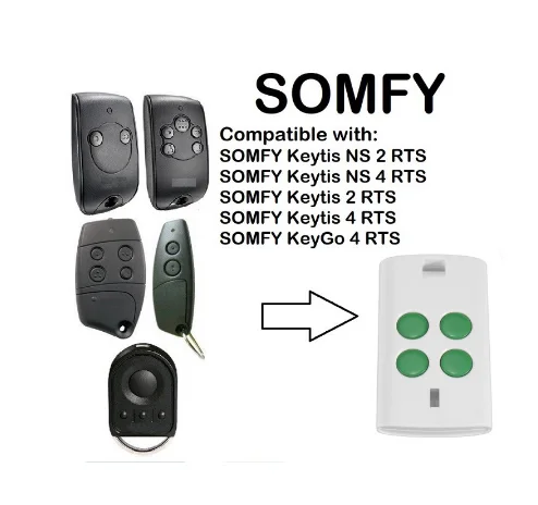 SOMFY Telis 1 RTS Keytis NS 2 RTS garage door controller compatible remote control 280-868mhzrolling code
SOMFY Telis 1 RTS Keytis NS 2 RTS garage door controller compatible remote control 280-868mhzrolling code