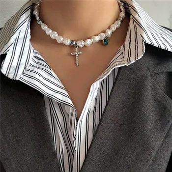 2020 Hip Hop Multi-layer Imitation Irregular Pearls Cross Chain Metal Beads Line Chain Necklace for Women Jewelry
2020 Hip Hop Multi-layer Imitation Irregular Pearls Cross Chain Metal Beads Line Chain Necklace for Women Jewelry