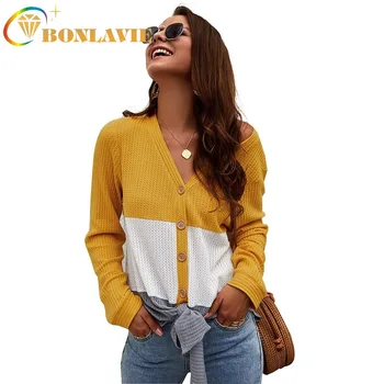 Long Sleeve Sweater 2019 Fall/winter Fashion New V-neck Color Stitching Coat Size S To XL Thin Type Comfortable Knitting Clothes
Long Sleeve Sweater 2019 Fall/winter Fashion New V-neck Color Stitching Coat Size S To XL Thin Type Comfortable Knitting Clothes