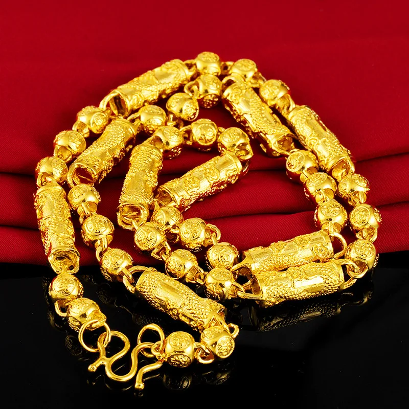 Men's Classic 24K Gold Plated Necklace Gold Chain Solid Bead Necklace Chain Wedding Engagement High Jewelry Gift
Men's Classic 24K Gold Plated Necklace Gold Chain Solid Bead Necklace Chain Wedding Engagement High Jewelry Gift