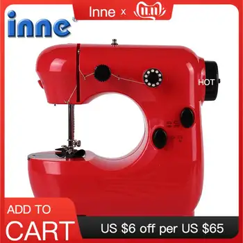 INNE Mini Red Sewing Machine Portable Household Dual Speed Foot Pedal Adaptor Automatic winding Machines Multilingual manual
INNE Mini Red Sewing Machine Portable Household Dual Speed Foot Pedal Adaptor Automatic winding Machines Multilingual manual