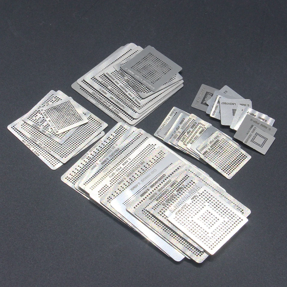 

47pcs/set Direct Heat Reballing Universal Directly Stencils For Game Console PS3 CPU PS4 GPU XBOX CXD WII