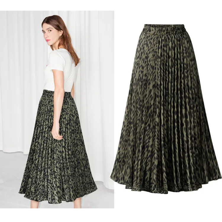 Plus Size 5xl Skirt Women 2019 New Spring Autumn European Style Leopard Print Elastic High Waist Long Pleated Midi Skirt Faldas
Plus Size 5xl Skirt Women 2019 New Spring Autumn European Style Leopard Print Elastic High Waist Long Pleated Midi Skirt Faldas