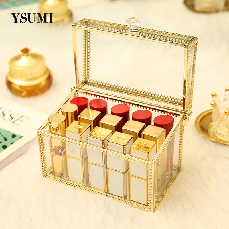Golden rim Glass Clear Lipstick Display Stand Storage Display Box Cosmetics Shop Lipstick Lip Glaze Display Box Organizer YSUMI
Golden rim Glass Clear Lipstick Display Stand Storage Display Box Cosmetics Shop Lipstick Lip Glaze Display Box Organizer YSUMI