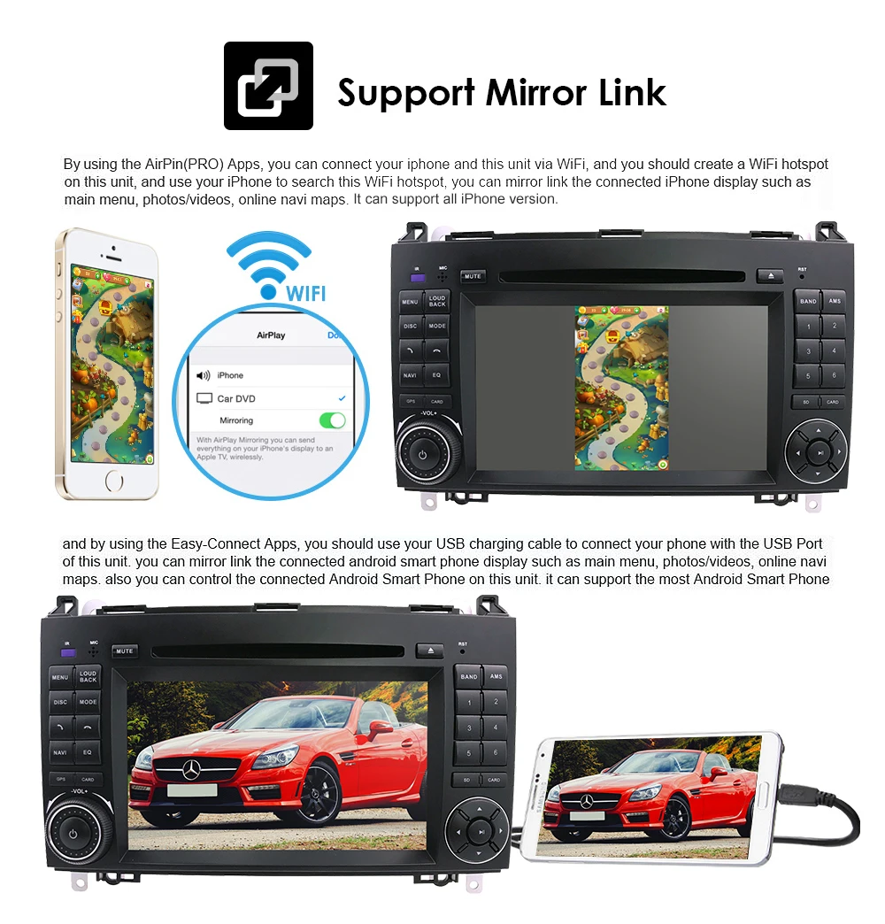 Top Android 9.0 2din Auto radio Car DVD multimedia for Mercedes Benz B200 A B Class W169 W245 Viano Vito W639 Sprinter W906 WIFI GPS 8