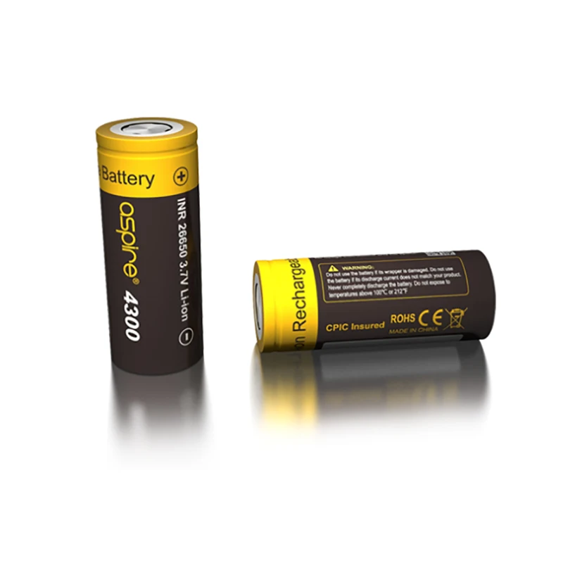 2PCS/Lot Electronic Cigarette Battery Aspire 26650 Battery Cell 4300mah 40A 3.7V Li-ion Rechargeable Batteries for Ecigs Mod
2PCS/Lot Electronic Cigarette Battery Aspire 26650 Battery Cell 4300mah 40A 3.7V Li-ion Rechargeable Batteries for Ecigs Mod