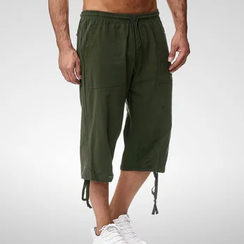 Fashion Summer Pants Men's Cotton Linen Cropped Pant Summer Cool Casual Wide Leg Bloomers Drawstring Elastic Waist Trousers
Fashion Summer Pants Men's Cotton Linen Cropped Pant Summer Cool Casual Wide Leg Bloomers Drawstring Elastic Waist Trousers