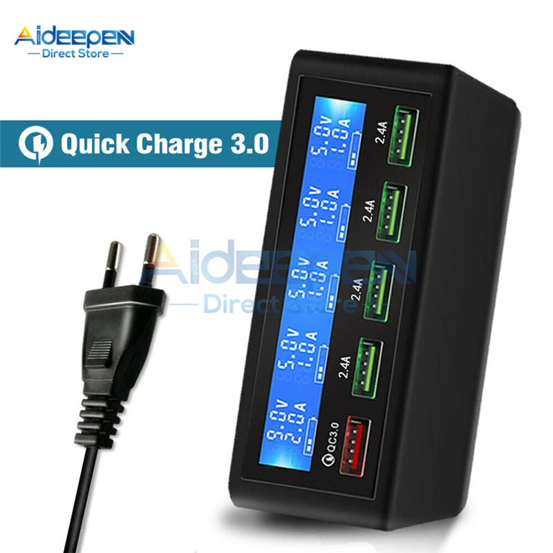 QC 3.0 5 Ports USB Quick Charge LED Display Mobile Phone Fast Charger Adapter US EU Plug For iPhone Xiaomi Samsung Huawei
QC 3.0 5 Ports USB Quick Charge LED Display Mobile Phone Fast Charger Adapter US EU Plug For iPhone Xiaomi Samsung Huawei