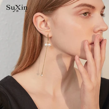 SuXin earrings 2020 new simple asymmetrical temperament earrings for women long alloy pendant earrings jewelry gifts
SuXin earrings 2020 new simple asymmetrical temperament earrings for women long alloy pendant earrings jewelry gifts