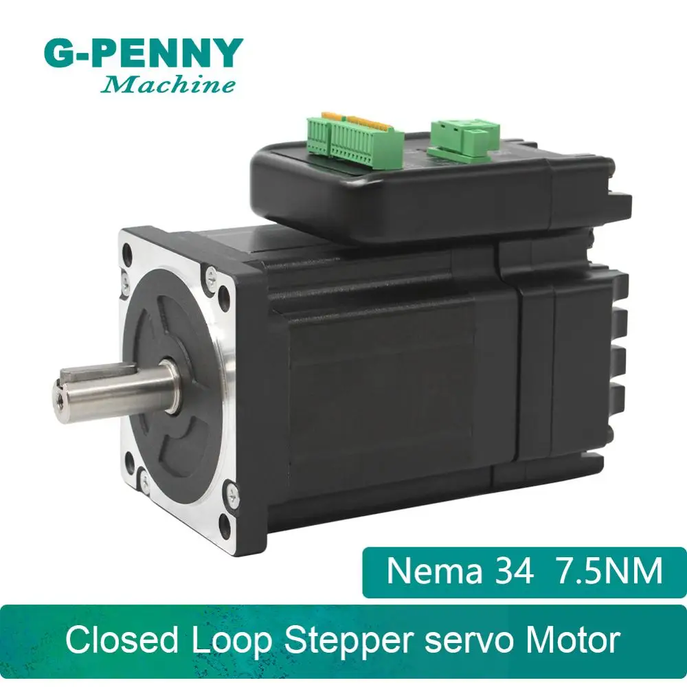 

New arrival! Nema34 Closed Loop Stepper motor 7.5Nm 14mm Hybrid Integrated Stepper Servo Motor with drive 86x86mm 6.0A