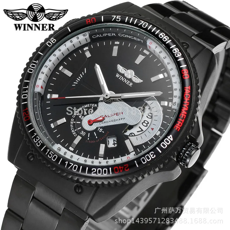 Winner Automatic Analog Watch MEN'S Watch Steel Belt Back through Calendar Sports Casual
Winner Automatic Analog Watch MEN'S Watch Steel Belt Back through Calendar Sports Casual