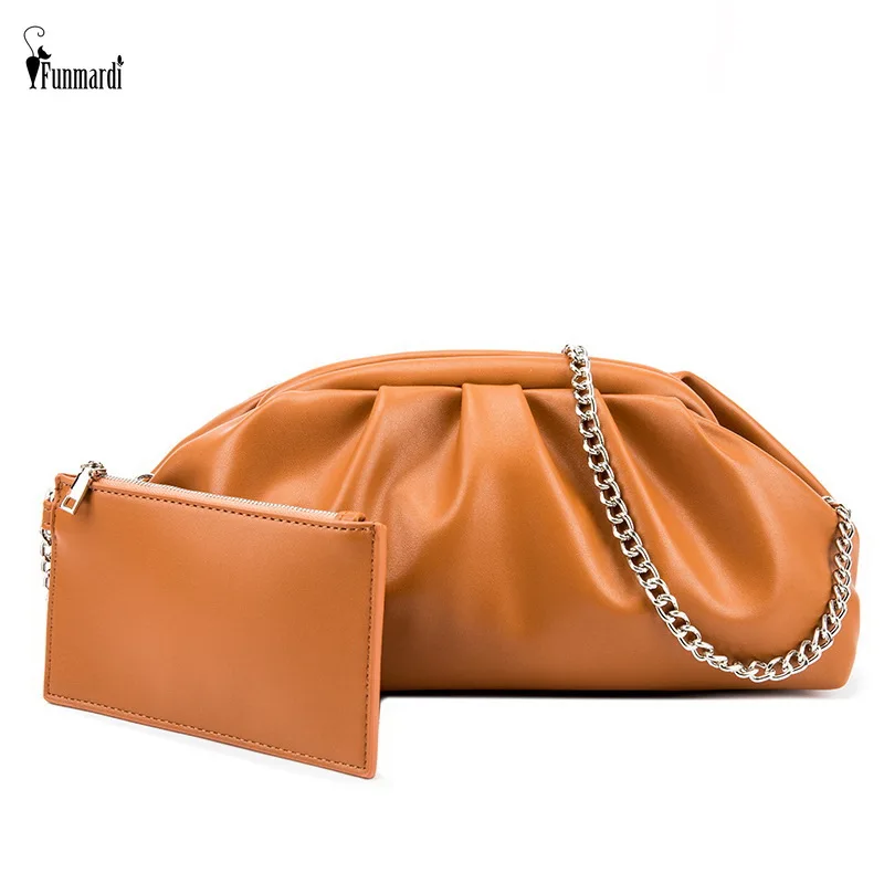 Funmardi New Dumpling Women Bags 2020 Chain Design Shoulder Crossbody Bag Cloud Shape Female Clutch Purses PU Brand Bag WLHB2174
Funmardi New Dumpling Women Bags 2020 Chain Design Shoulder Crossbody Bag Cloud Shape Female Clutch Purses PU Brand Bag WLHB2174