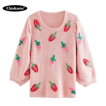 Chiskmio Strawberry Pink Sweater Women Knitting Tops Loose O-Neck Pullover Nine-Point Long Sleeve Knitwear Women Sweet Clothing
Chiskmio Strawberry Pink Sweater Women Knitting Tops Loose O-Neck Pullover Nine-Point Long Sleeve Knitwear Women Sweet Clothing