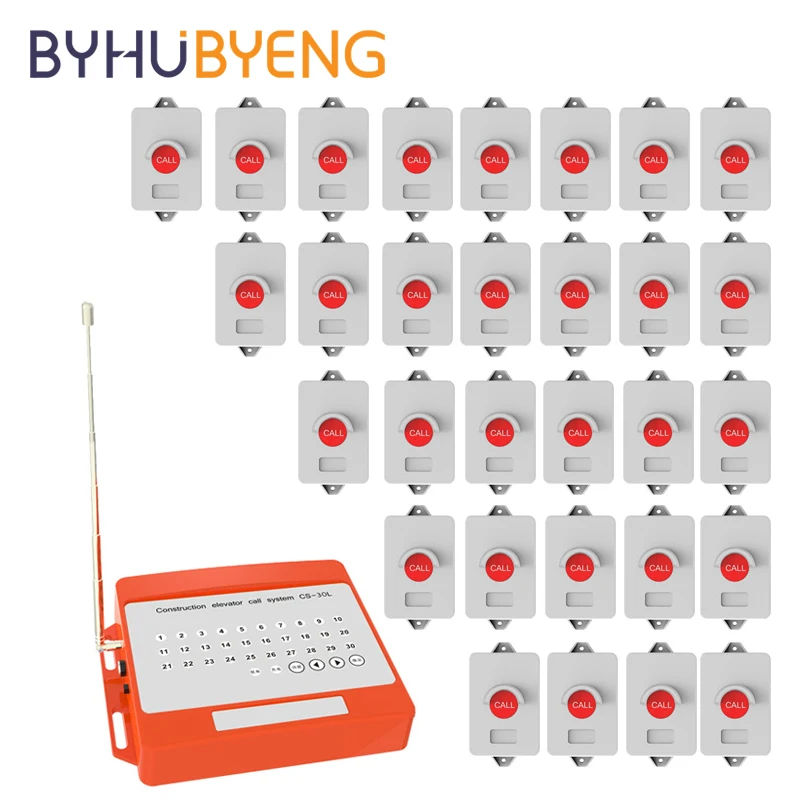 BYHUBYENG 30 Buttons 1 Receiver Building Lift Construction Wireless Site Elevator Call Long Range Receiver Host For Bell
BYHUBYENG 30 Buttons 1 Receiver Building Lift Construction Wireless Site Elevator Call Long Range Receiver Host For Bell