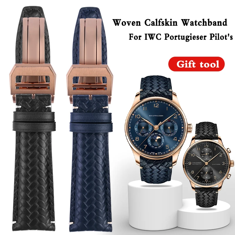 Woven Calfskin Watchband 22mm Fit For IWC Portugieser Pilot's IW504504 IW394005 IW500713Leather Watch Strap Blue Wristband
Woven Calfskin Watchband 22mm Fit For IWC Portugieser Pilot's IW504504 IW394005 IW500713Leather Watch Strap Blue Wristband