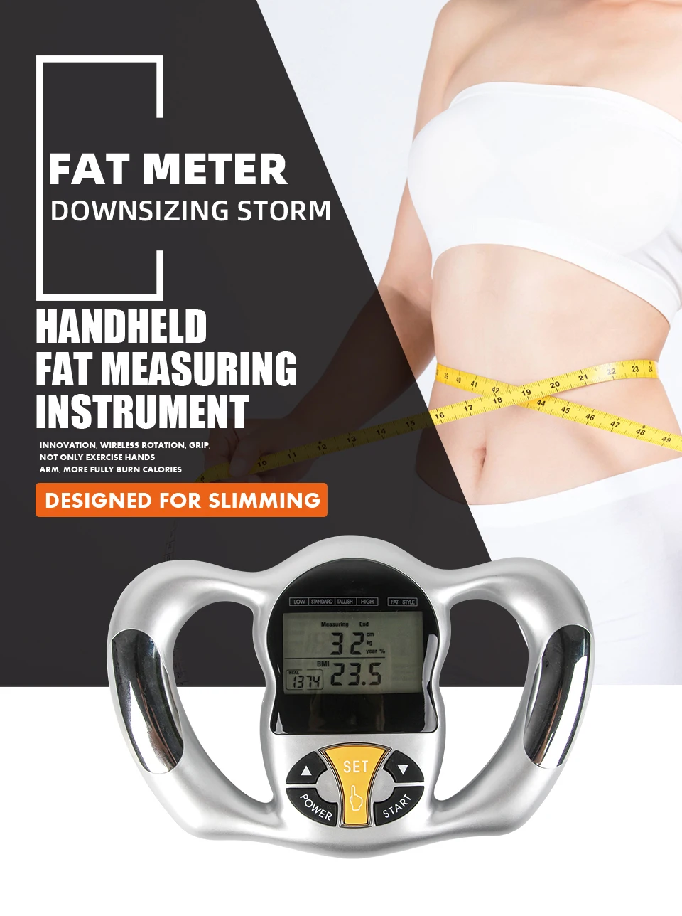 el 6 saniye vucut yag olcum cihazi olcum cihazi bmi metre saglik yag analizoru monitor sisman body shaping massage equipment aliexpress