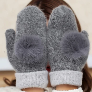 2019 Fashion Casual Rabbit Hair Ball Thick Warm Mittens For Women Autumn Winter Solid Color Cashmere Female Gloves
2019 Fashion Casual Rabbit Hair Ball Thick Warm Mittens For Women Autumn Winter Solid Color Cashmere Female Gloves
