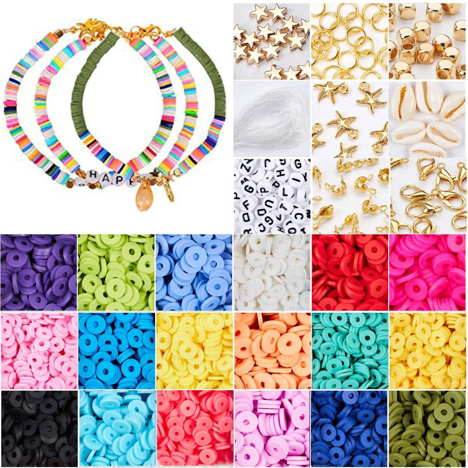 3800PC Flat Round Polymer Clay Spacer Beads Chip Disk Handmade Loose Beads DIY Necklace Bracelet Jewelry Making #8
3800PC Flat Round Polymer Clay Spacer Beads Chip Disk Handmade Loose Beads DIY Necklace Bracelet Jewelry Making #8