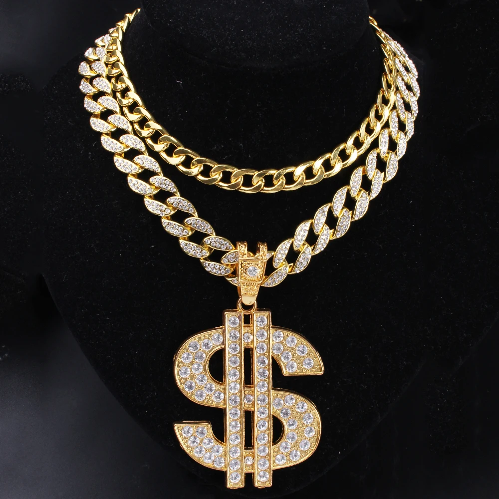 Hip Hop Rapper Big Dollar Money Pendant & 18" Iced Out CZ Miami Curb Cuban Choker Chain & 16'' Cuban Chain Necklace Jewelry Set
Hip Hop Rapper Big Dollar Money Pendant & 18" Iced Out CZ Miami Curb Cuban Choker Chain & 16'' Cuban Chain Necklace Jewelry Set